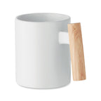 Branded mug with wooden handle