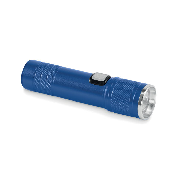 Branded Rechargeable Expandable COB Torch in Blue