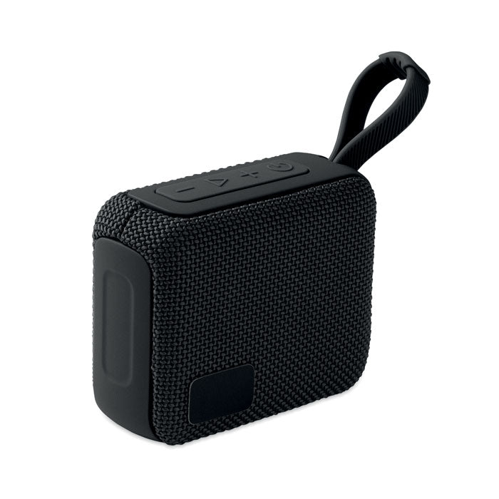 Branded 5W Wireless Speaker with Hanging Cord in Black