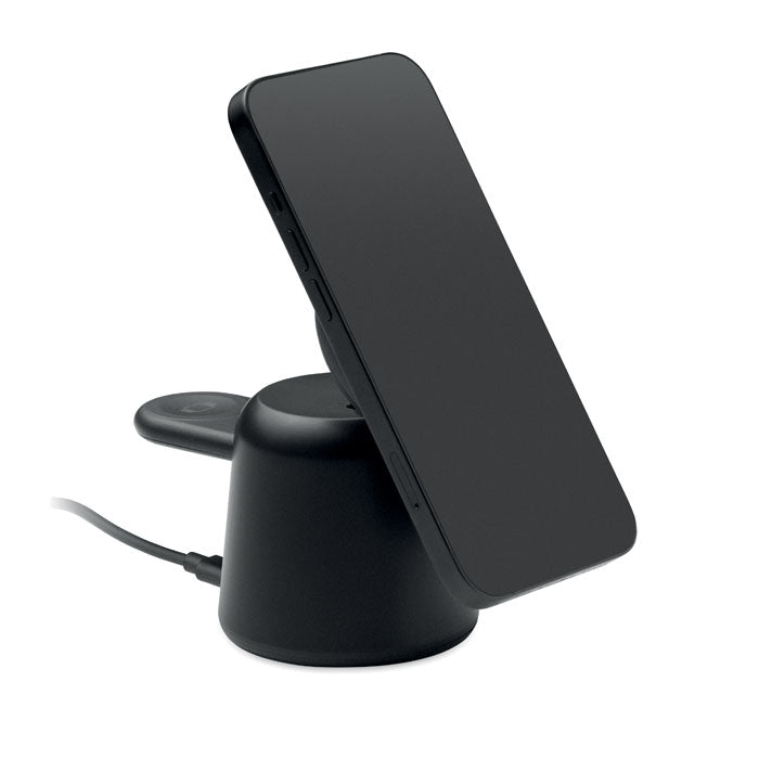 Branded 3 in 1 Wireless Charger with Phone Holder without branding