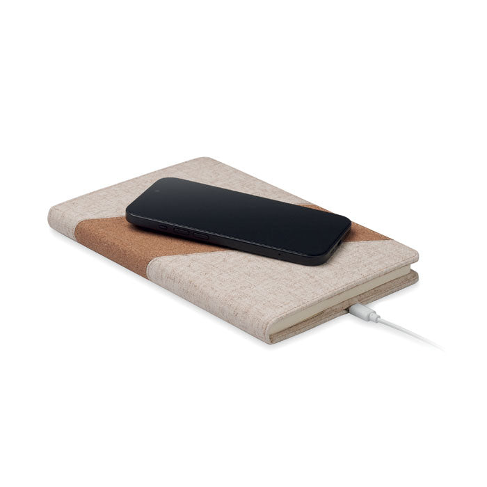 Branded A5 Notebook with 15W Wireless Charger without branding
