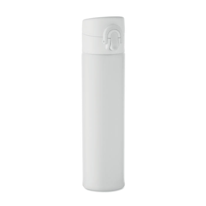 Branded Vacuum Bottle with Security Lock in White
