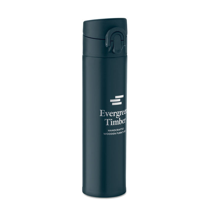 Branded Vacuum Bottle with Security Lock in Blue