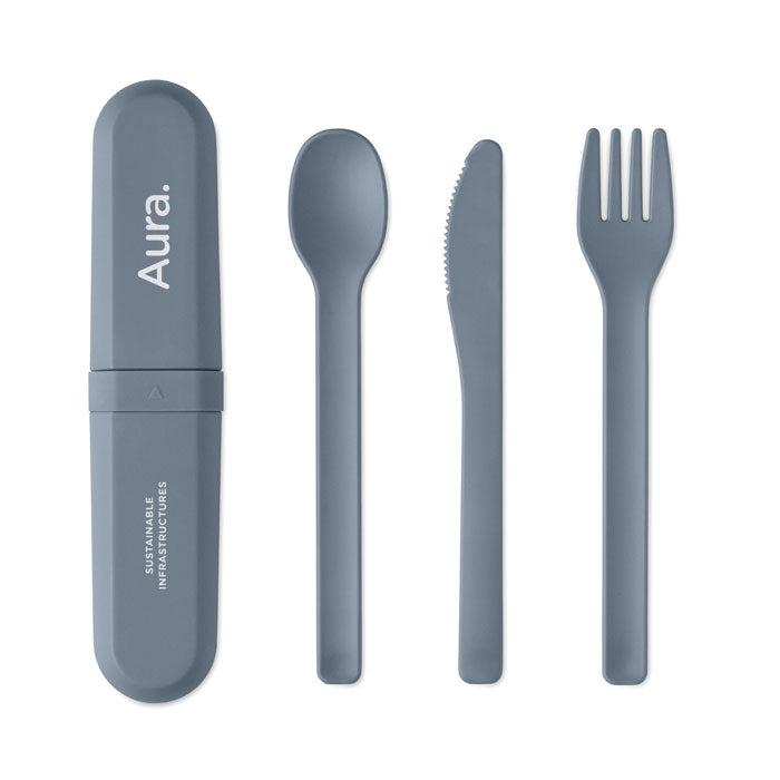 Branded PLA Cutlery Set with Case