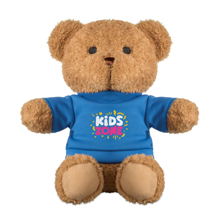 Branded 23cm Teddy Bear Plush with T-Shirt in Blue