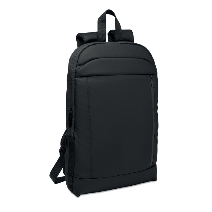 Branded Expandable 600D RPET Backpack in Black