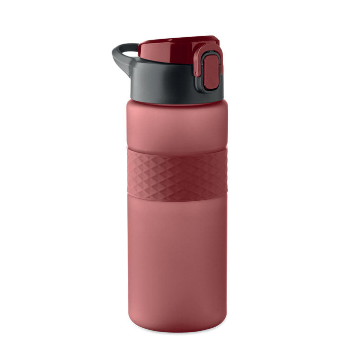 Branded RPET Bottle with Silicone Grip in Red