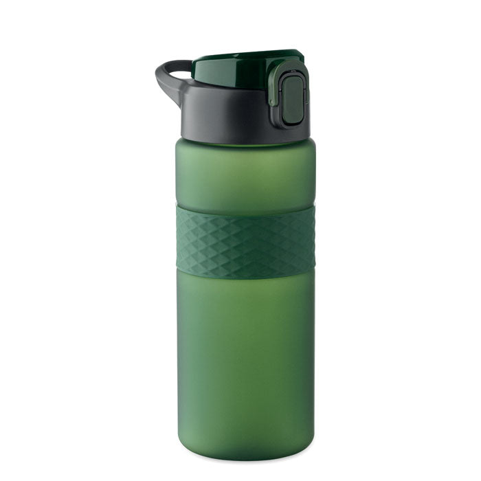 Branded RPET bottle with silicone grip