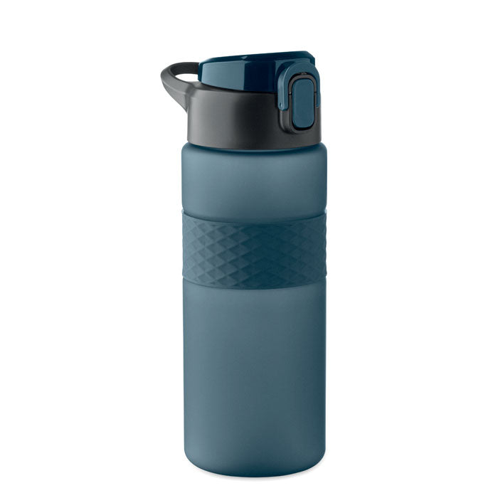 Branded RPET Bottle with Silicone Grip in Blue