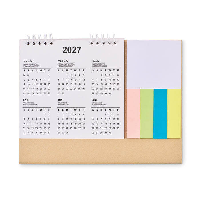 Branded Desk Calendar with Memo Pad and Sticky Notes without branding