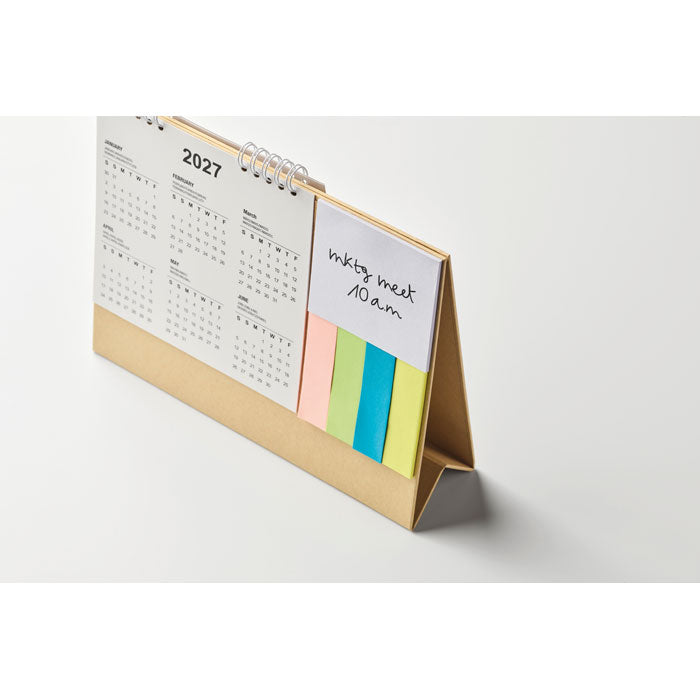 Branded Desk Calendar with Memo Pad and Sticky Notes without branding