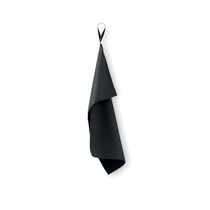 Branded Microfibre Towel 30 x 50cm in Black