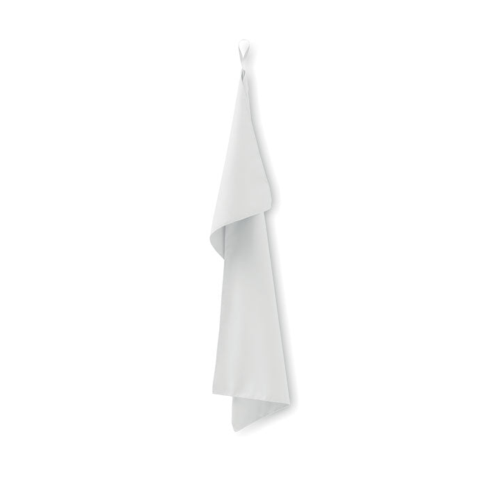 Branded Microfibre Towel 50 x 100cm in White