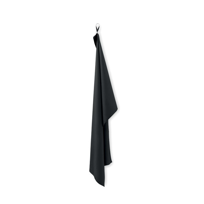 Branded Microfibre Towel 70 x 120cm in Black