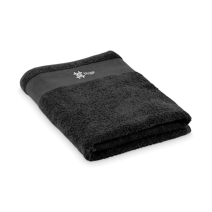 Branded Cotton Bath Towel 70 x 140cm in Black