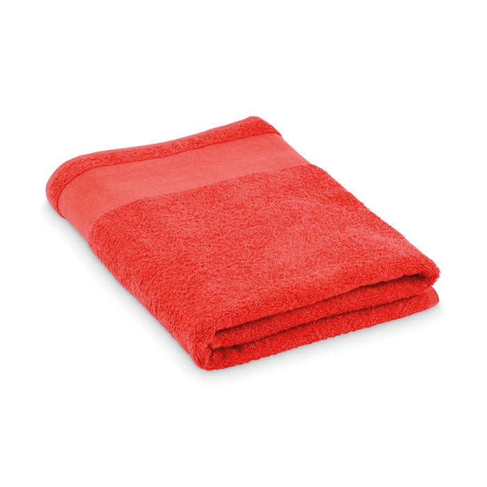 Branded Cotton Bath Towel 70 x 140cm in Red