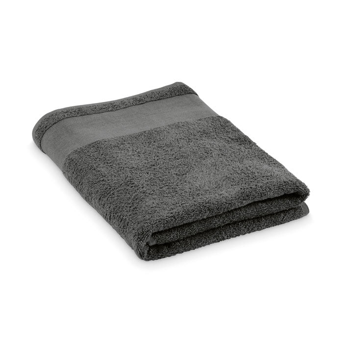 Branded Cotton Bath Towel 70 x 140cm in Grey