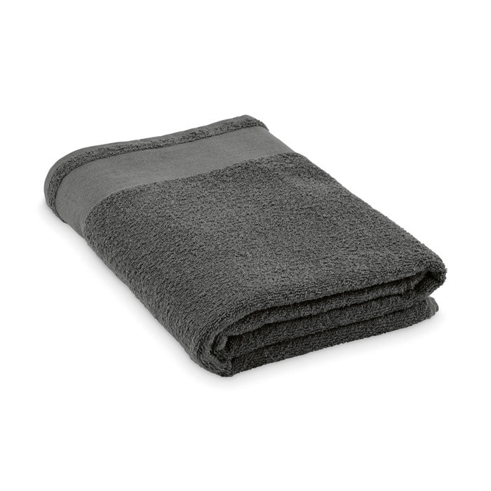 Branded Cotton Bath Towel 100 x 150cm in Grey