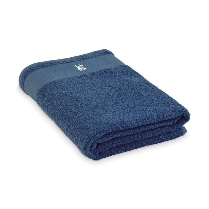 Branded Cotton Bath Towel 100 x 150cm in Blue
