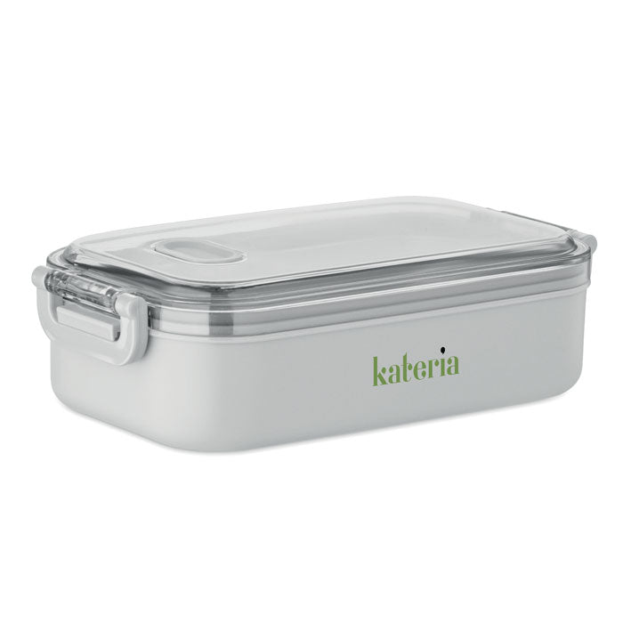 Branded PP Lunch Box with Stainless Steel Inner Layer in Grey