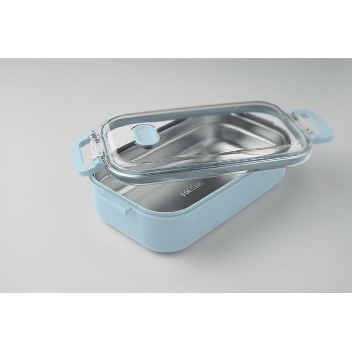 Branded PP Lunch Box with Stainless Steel Inner Layer in use