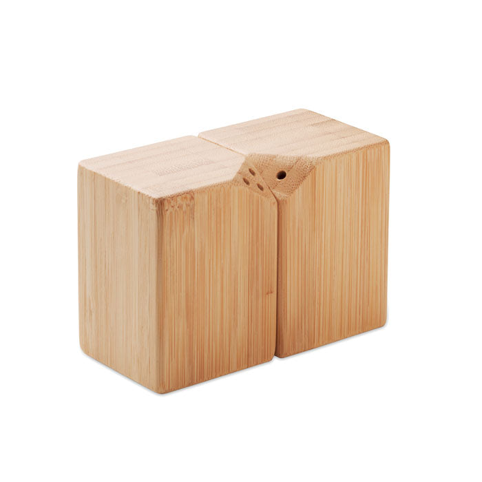 Branded Magnetic Bamboo Salt and Pepper Set without branding
