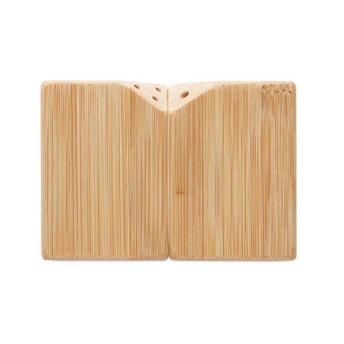 Branded Magnetic Bamboo Salt and Pepper Set without branding