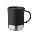 Branded Mug with Steel Base and Sliding Lid in Black