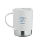 Branded Mug with Steel Base and Sliding Lid in White