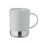 Branded Mug with Steel Base and Sliding Lid in Grey