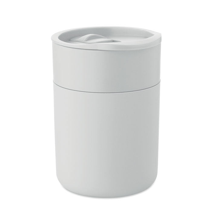Branded PP Tumbler with Sliding Lid in White
