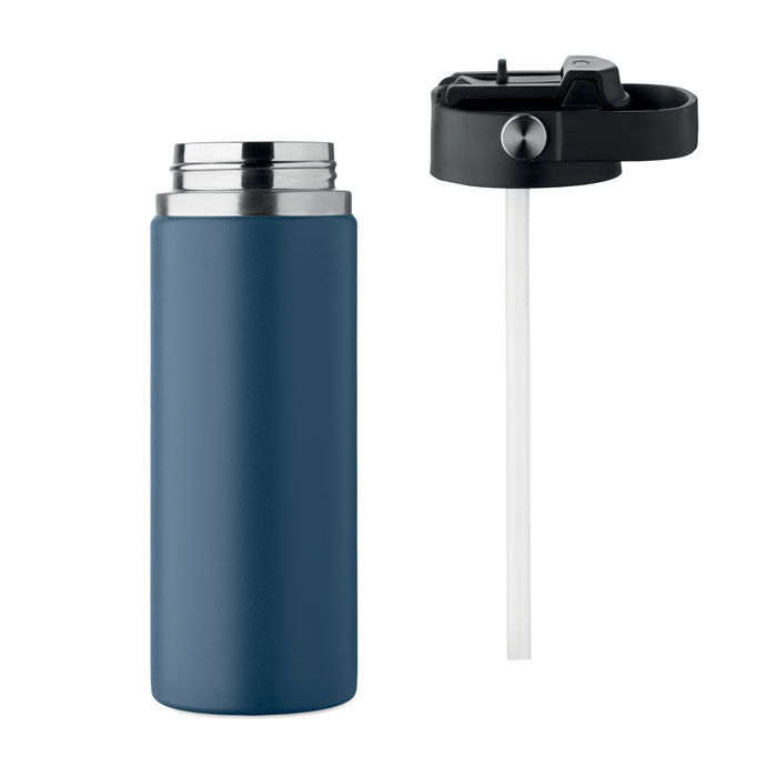 Branded Vacuum Bottle with Sip Straw Handle without branding