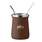 Branded Double Wall Yerba Mate Cup in Brown