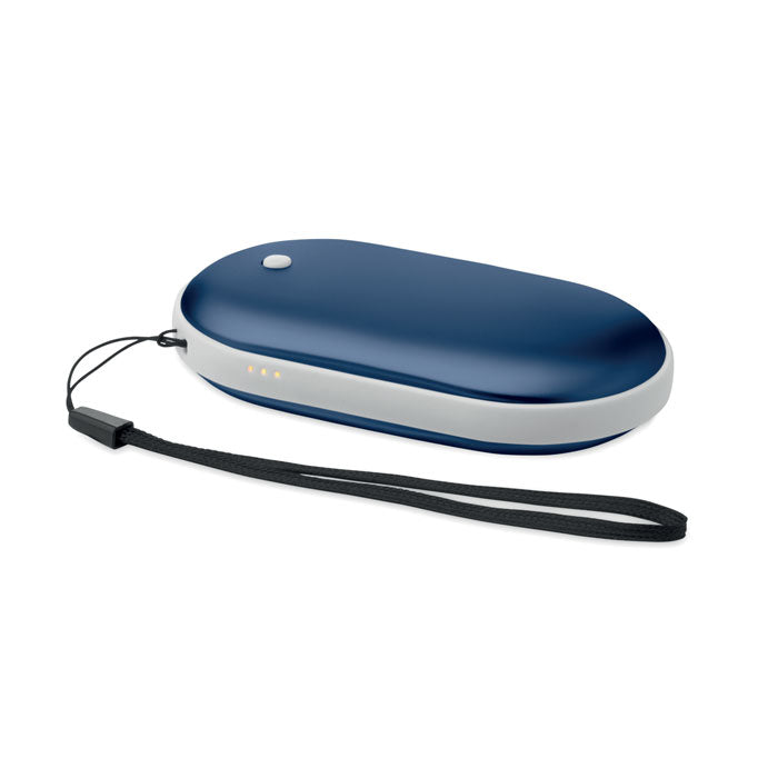 Branded Aluminium Electric Hand Warmer with Power Bank in Blue