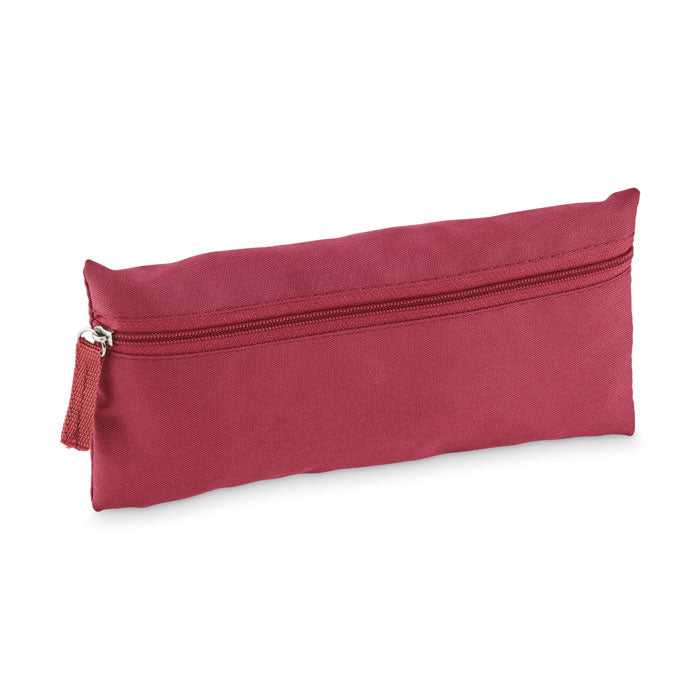 Branded Zippered RPET Pencil Case in Red