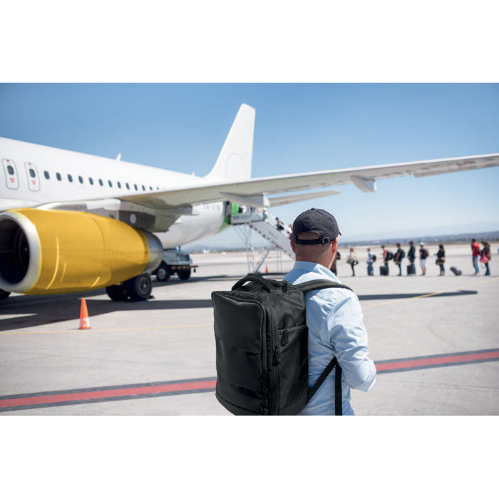 Branded Cabin Size Carry on Backpack 30 x 20 x 40cm in use