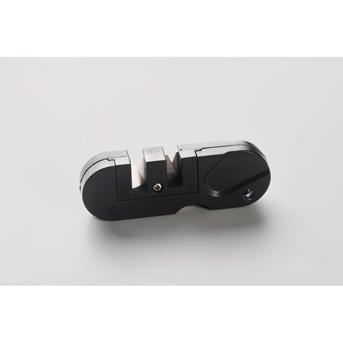 Branded Pocket Knife Sharpener in use