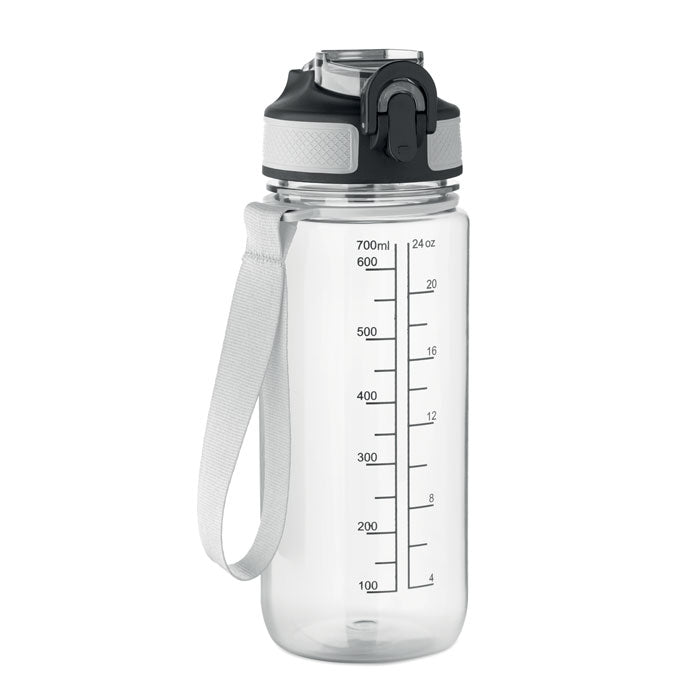 Branded RPET Sports Bottle with Straw - 700ml in White