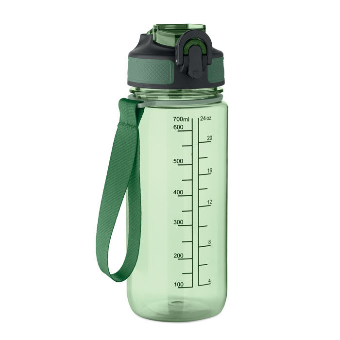 Branded RPET Sports Bottle with Straw - 700ml in Green