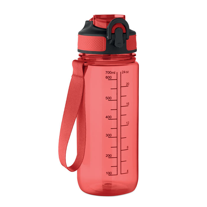 Branded RPET Sports Bottle with Straw - 700ml in Red
