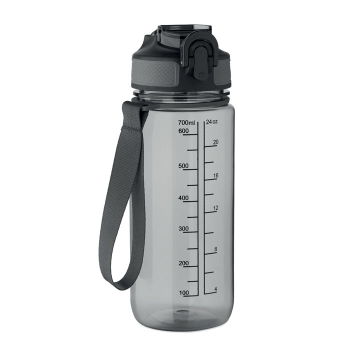 Branded RPET Sports Bottle with Straw - 700ml in Grey
