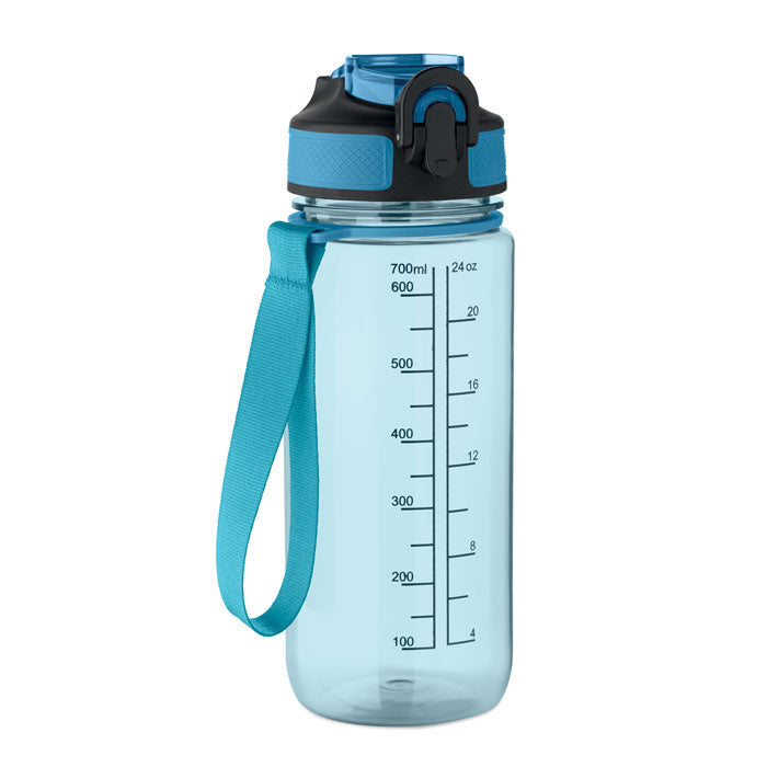 Branded RPET sports bottle with straw, 700ml