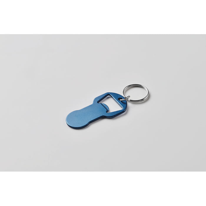 Branded Recycled Aluminium Bottle Opener Token Key Ring without branding