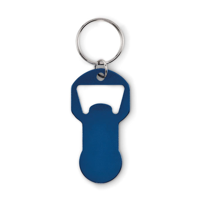 Branded Recycled Aluminium Bottle Opener Token Key Ring without branding