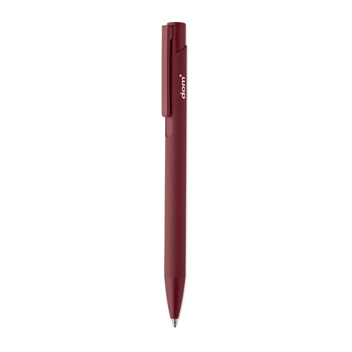 Branded Recycled Aluminium Pen with Rubberised Barrel in Red