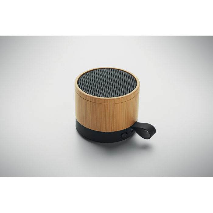 Branded Bamboo 5.1 Wireless Speaker in use