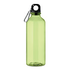 Branded RPET Bottle with Carabiner - 500ml in Green