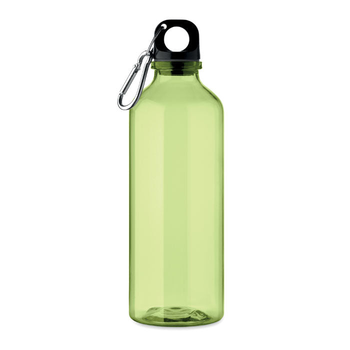 Branded RPET Bottle with Carabiner - 500ml in Green