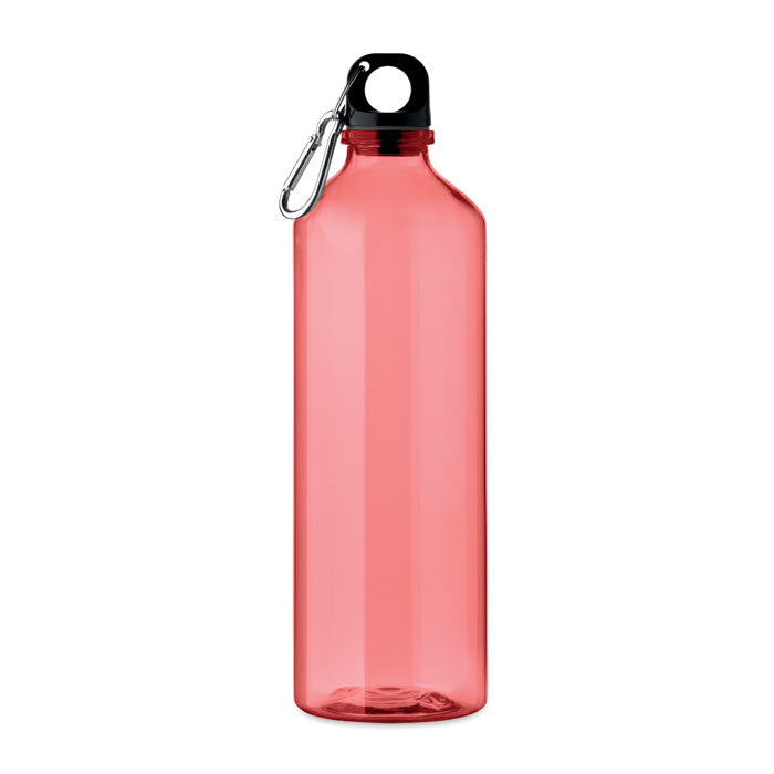 Branded RPET Bottle with Carabiner - 750ml in Red