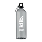 Branded RPET Bottle with Carabiner - 750ml in Grey